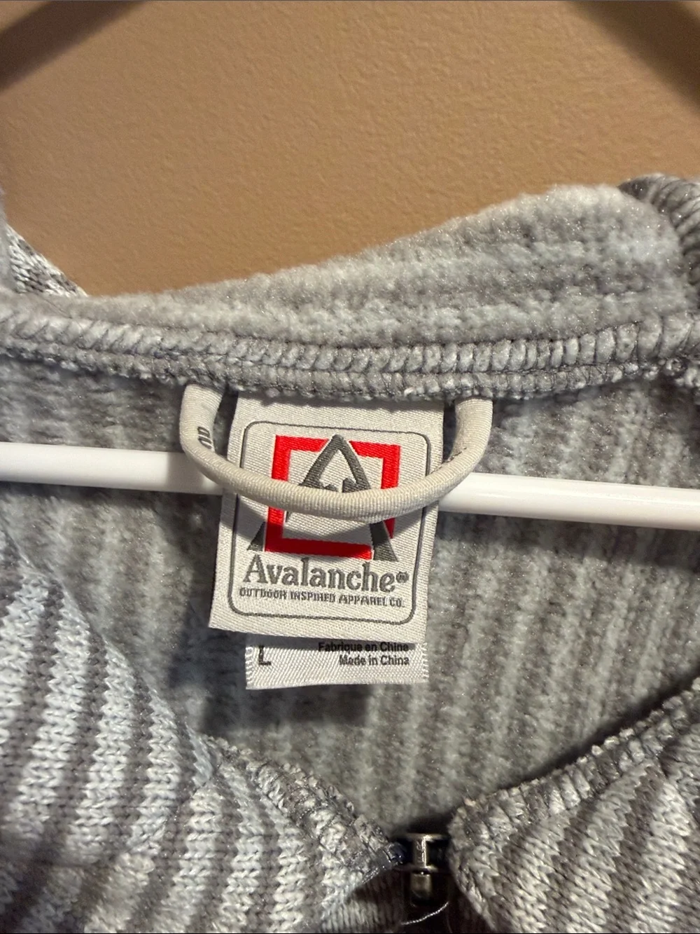 Avalanche Gray & White Striped Quarter-Zip Pullover